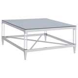 Lindley Square Tempered Mirror Acrylic Coffee Table Chrome | King | Silver | Chrome | 709728