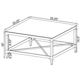 Lindley Square Tempered Mirror Acrylic Coffee Table Chrome | King | Silver | Chrome | 709728