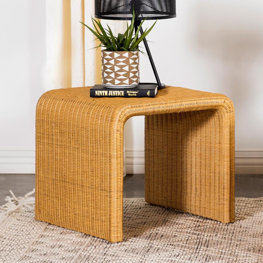 Cahya Square Woven Rattan End Table Natural | Brown | Natural | 709817