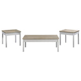 Stacie 3-piece Coffee Table Set Distressed Pine and White | Brown | Distressed Pine | 709950