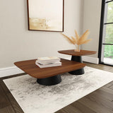 Eason 2-piece Coffee Table Set Walnut and Black | Brown | Walnut | 710010
