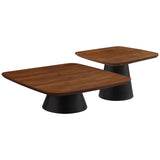 Eason 2-piece Coffee Table Set Walnut and Black | Brown | Walnut | 710010
