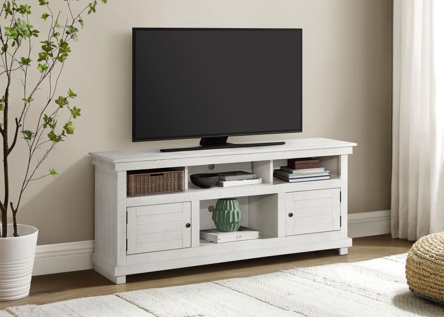 Payne 60-inch TV Stand Media Console Distressed White | White | Distressed White | 710052