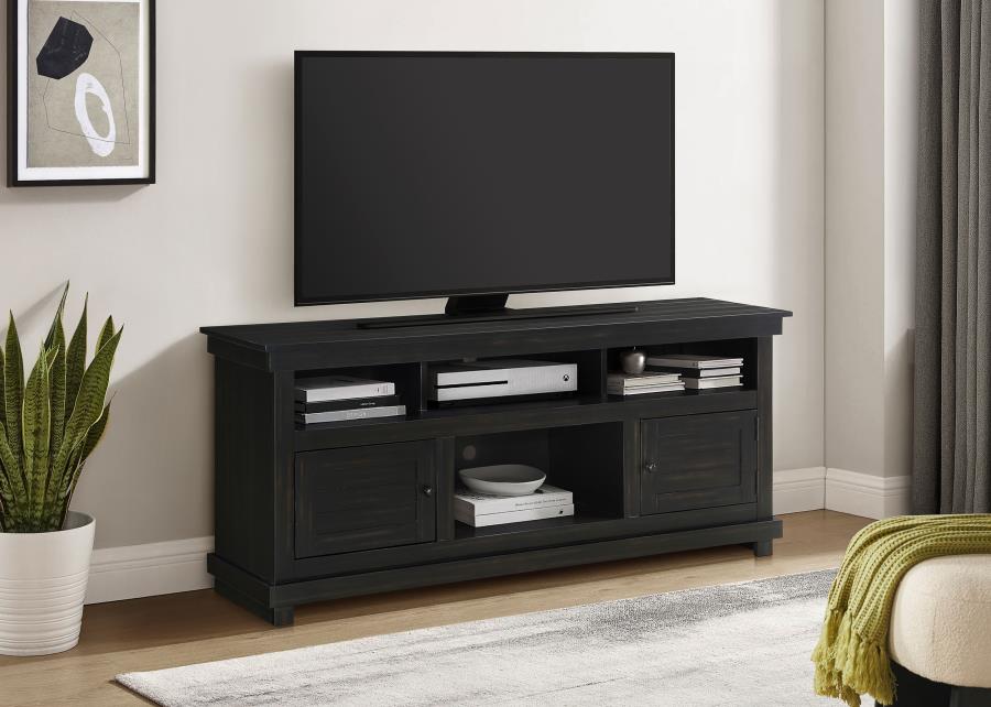 Payne 60-inch TV Stand Media Console Distressed Java | Black | Distressed Java | 710062