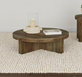 Kinkaid Round Solid Mango Wood Coffee Table Brown | King | Brown | 710138