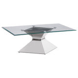 Jenny 3-piece Rectangular Coffee and End Table Set Chrome | Silver | Polished Stainless Steel | 710208-S3