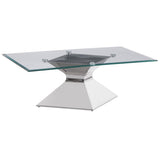 Jenny Glass Top Stainless Steel Coffee Table Chrome | Silver | Polished Stainless Steel | 710208