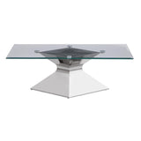 Jenny Glass Top Stainless Steel Coffee Table Chrome | Silver | Polished Stainless Steel | 710208