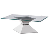 Jenny Glass Top Stainless Steel Coffee Table Chrome | Silver | Polished Stainless Steel | 710208