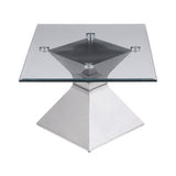 Jenny Glass Top Stainless Steel Coffee Table Chrome | Silver | Polished Stainless Steel | 710208