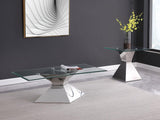 Jenny Glass Top Stainless Steel Coffee Table Chrome | Silver | Polished Stainless Steel | 710208
