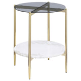 Jonelle 3-piece Round Coffee and End Table Set Gold | Grey | Smoke | 710338-S3