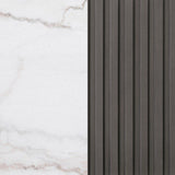 Jason Round White Marble Top Side End Table Charcoal | White | Charcoal / White Marble | 710417