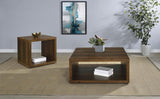 Frisco Square Engineered Wood Side End Table Dark Pine