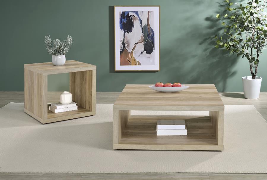 Frisco 2-piece Coffee and End Table Set Distressed Pine | Brown | Distressed Pine | 710518-S2