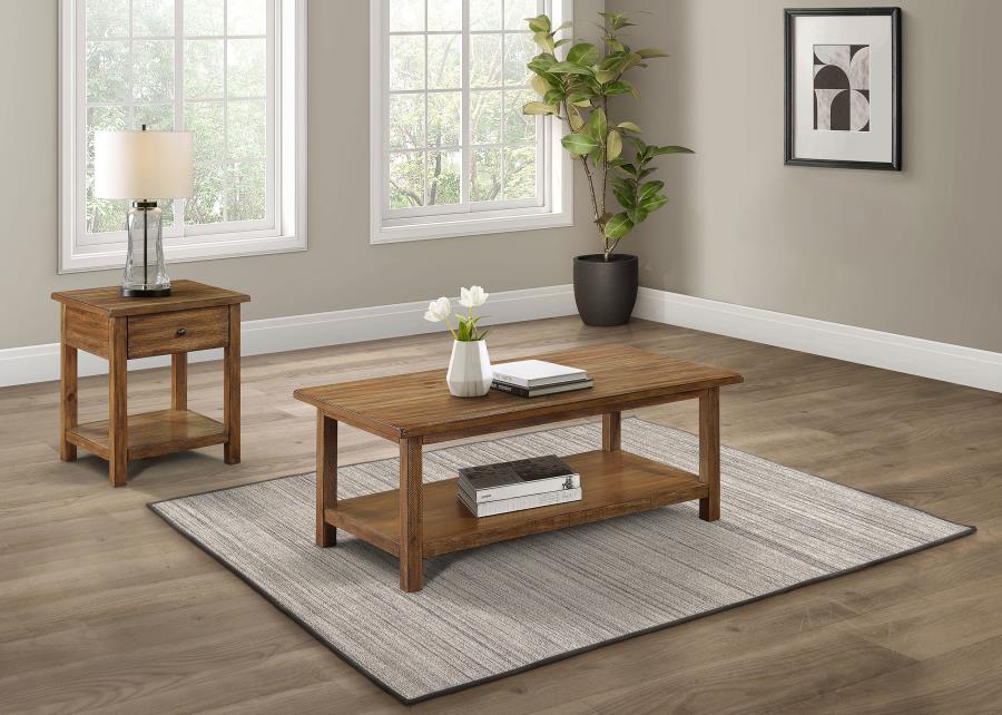Payne 2-piece Coffee and 1-drawer End Table Set Brown | Brown | Distressed Brown | 710548-S2