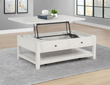 Payne 48-inch Mobile Lift Top Coffee Table Distressed White | White | Distressed White | 710555