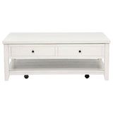 Payne 48-inch Mobile Lift Top Coffee Table Distressed White | White | Distressed White | 710555