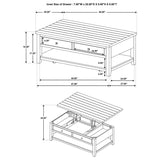 Payne 48-inch Mobile Lift Top Coffee Table Distressed White | White | Distressed White | 710555