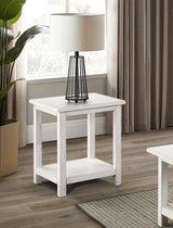 Payne Wood End Table with Shelf Distressed White | White | Distressed White | 710556
