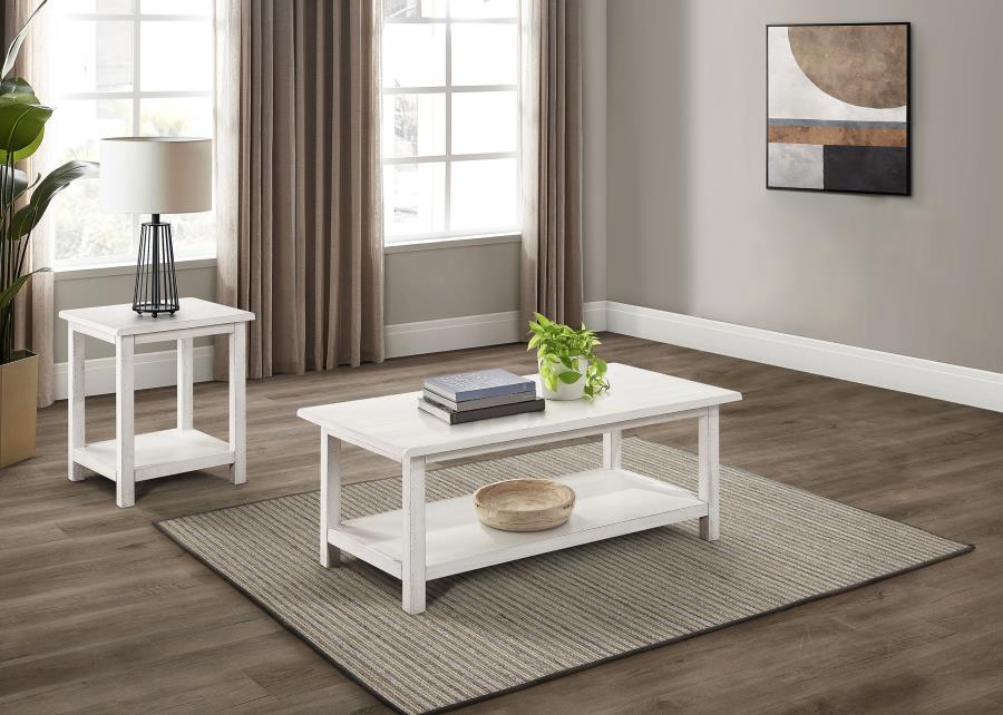 Payne 2-piece Coffee and End Table Set Distressed White | White | Distressed White | 710558-S2A