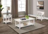 Payne 3-piece Coffee and 1-drawer End Table Set White | White | Distressed White | 710558-S3
