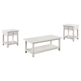 Payne 3-piece Coffee and 1-drawer End Table Set White | White | Distressed White | 710558-S3