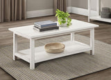 Payne Wood Coffee Table with Shelf Distressed White | White | Distressed White | 710558