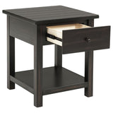 Payne 1-drawer Wood End Table with Shelf Distressed Java | Brown | Distressed Java | 710567