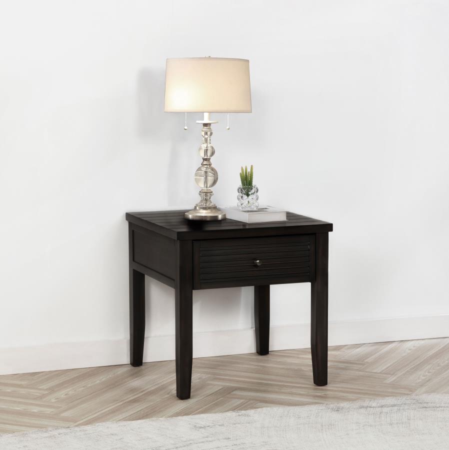Concord 1-drawer Square End Table Distressed Java | King | Brown | Distressed Java | 710577