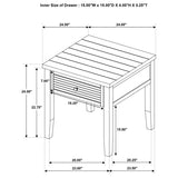 Concord 1-drawer Square End Table Distressed Java | King | Brown | Distressed Java | 710577