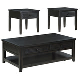 Concord 3-piece Coffee and End Table Set Distressed Java | Black | Distressed Java | 710578-S3