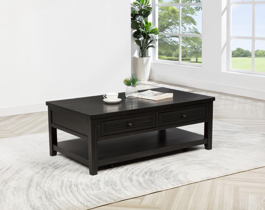 Concord 2-drawer Rectangular Coffee Table Distressed Java | King | Brown | Distressed Java | 710578