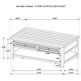 Concord 2-drawer Rectangular Coffee Table Distressed Java | King | Brown | Distressed Java | 710578