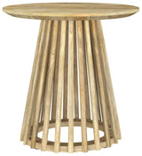 Touhy Round Solid Wood End Side Table Natural Mango | Brown | Natural Mango | 710607