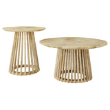 Touhy 2-piece Round Coffee and End Table Set Natural Mango | Brown | Natural Mango | 710608-S2