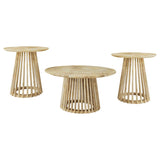 Touhy 3-piece Round Coffee and End Table Set Natural Mango | Brown | Natural Mango | 710608-S3