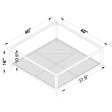 Amherst Glass Top Metal with Cane Shelf Coffee Table Black | Black | 710658
