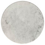 Hermas Round Genuine Marble Top Metal End Side Table White | Full | White | Black | 710737