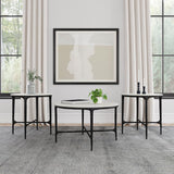 Hermas 3-piece Round Marble Coffee and End Table Set White | 3-piece | 710738-S3