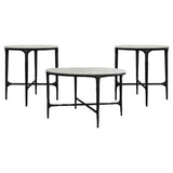 Hermas 3-piece Round Marble Coffee and End Table Set White | 3-piece | 710738-S3
