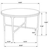 Hermas Round Genuine Marble Top Metal Coffee Table White | King | White | Black | 710738