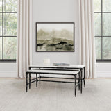 Ebby 2-piece Genuine Marble Top Nesting Coffee Tables White | White | Antique Black | 710740