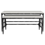 Ebby 2-piece Genuine Marble Top Nesting Coffee Tables White | White | Antique Black | 710740