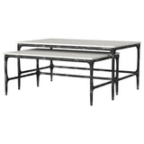 Ebby 2-piece Genuine Marble Top Nesting Coffee Tables White | White | Antique Black | 710740