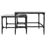 Ebby 2-piece Genuine Marble Top Nesting Coffee Tables White | White | Antique Black | 710740
