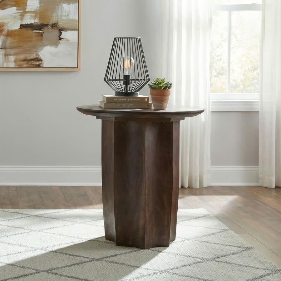 Cayenne Solid Mango Wood Accent Side End Table Walnut | King | Brown | Walnut | 710777