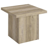 Devar Square Engineered Wood End Table Distressed Pine | Brown | Distressed Pine | 710877