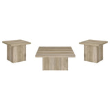 Devar 3-piece Square Coffee End Table Set Distressed Pine | Brown | Distressed Pine | 710878-S3