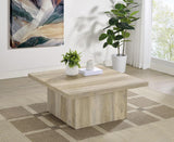 Devar Square Engineered Wood Coffee Table Distressed Pine | Full | Brown | Distressed Pine | 710878